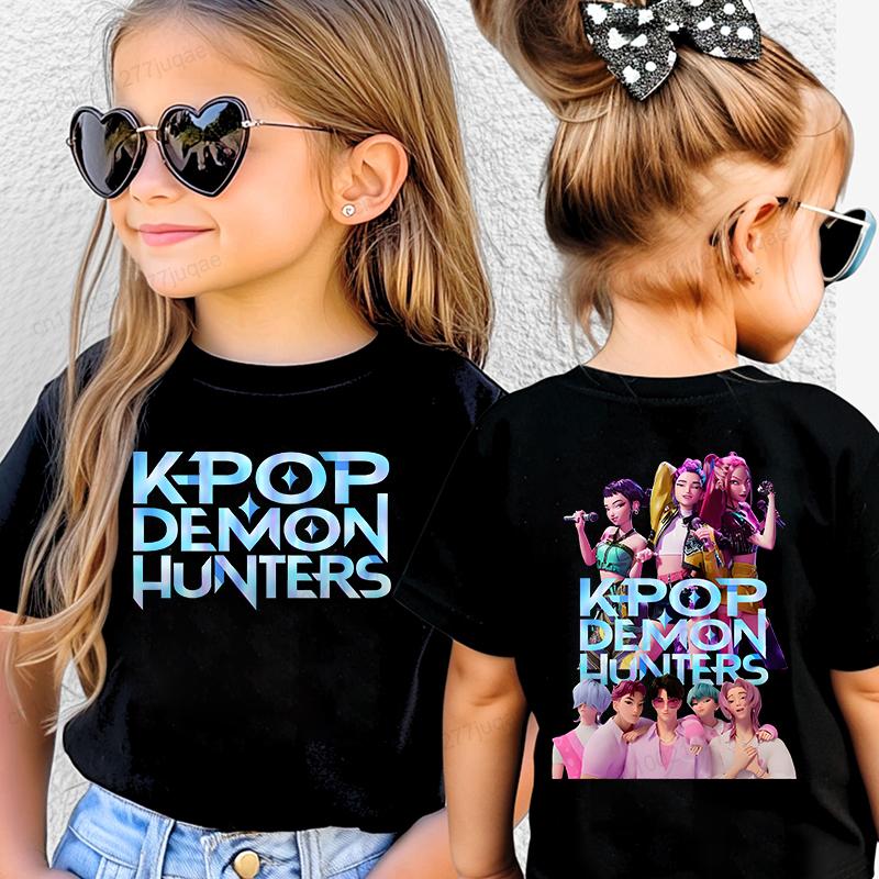 KPop Demon Hunters Saja Boys Barneklær Sommer Tegneserie Derpy Tiger Klær Mote Gutter T-skjorte Bomull Barne T-skjorter