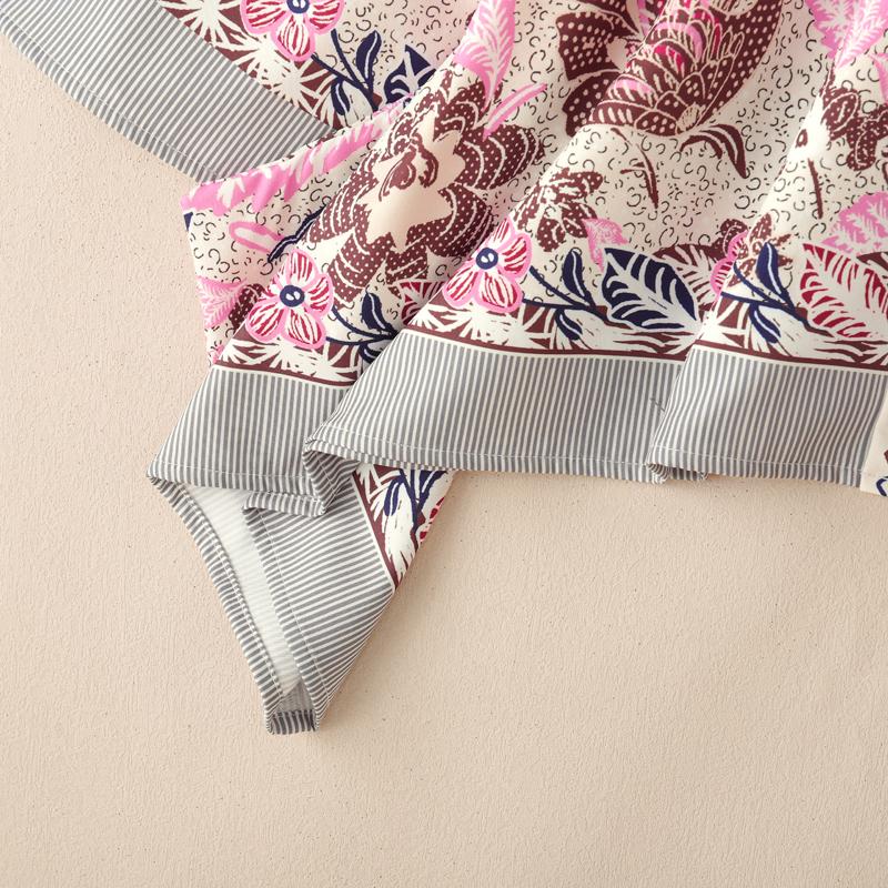 ZANZEA Women Casual V-Neck Loose 3/4 Sleeve Print Cover Up Blouse