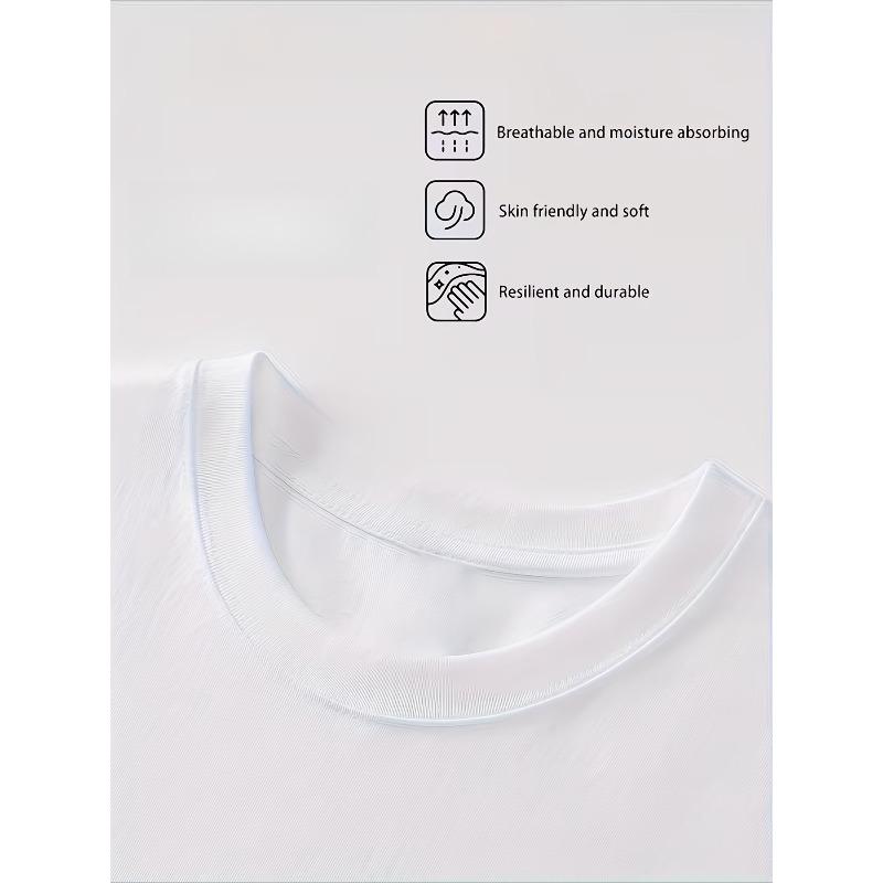 Evropské velikosti Pánské tričko s kulatým výstřihem a krátkým rukávem | Lze prát v pračce, Pohodlné a prodyšné pro všechna roční období