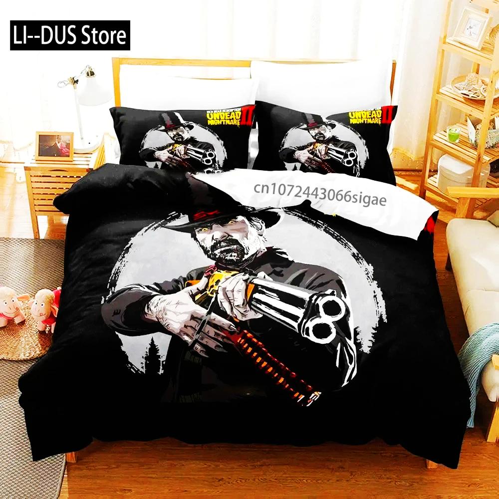Undead Nightmare Red Dead Redemption Bedding Set Duvet Cover Bed Set Quilt Cover Pillowcase Comforter King Queen Size Boys Adult