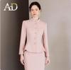 AD Winter Damen High-End Pink Wollmischung Blazer & Hosen Set - Elegantes Professionelles Outfit
