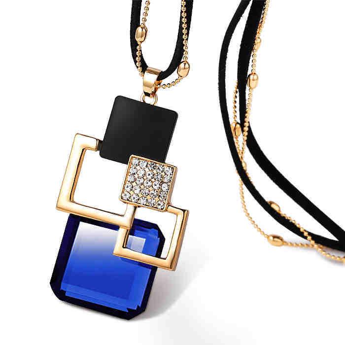 New crystal sweater chain women's Korean version fashion clothes accessories retro long necklace versatile autumn and winter pendant wholesale