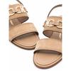 Salvatore Ferragamo Ferragamo Gancini Plaque Suede Sandals Neutrals