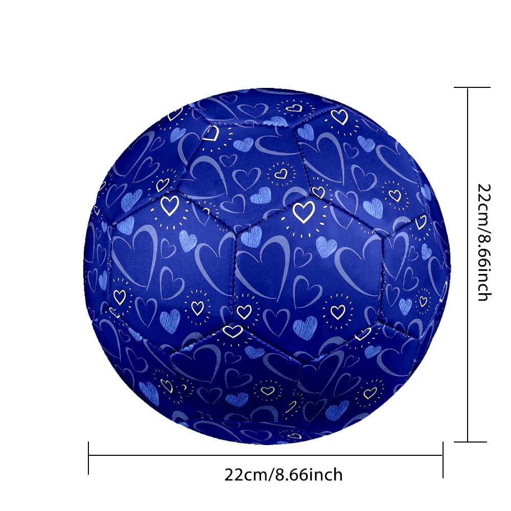 1PC Blue Heart Soccer Ball Size 5 Football Machine Sewn Indoor/Outdoor Universal Football Gift W78