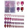 96 Peças Quadradas Brilhantes Estéticas Vermelhas Cristal Olho de Gato Acrílico Pressione Unhas dos Pés Quadradas Curtas Conjunto de Unhas Postiças, Unhas Olho de Gato Para Mulheres Meninas Suprimentos para Unhas