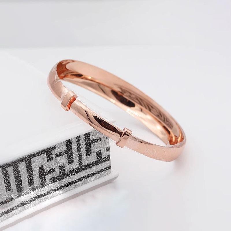 Purple Gold Fashion Luxury Simple Smooth Pull Bracelet Rose Gold Plated Round Belly Bracelet Jewelry