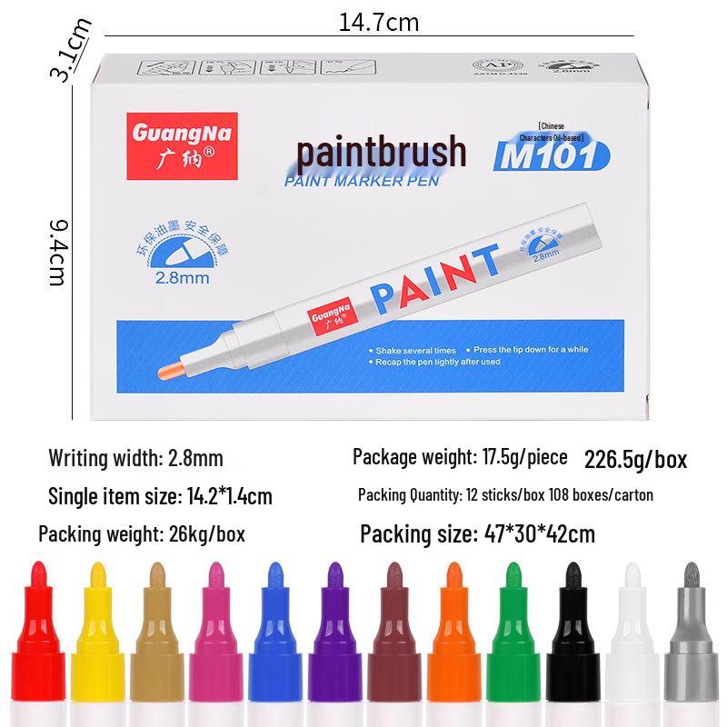 Guangna 2.8mm White Waterproof Oil-Based Touch-Up Paint Pen