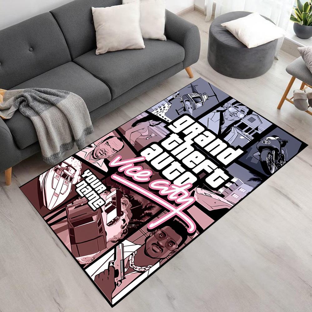 Grand Theft Auto Customizable Name Carpet Perfect for Dormitory Playrooms Outdoor Entryway Antislip Carpet Office home decor