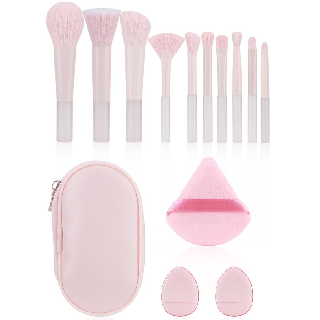 New Mini Makeup Brush Set 10PCS Eyeshadow Loose Powder Brush Travel Portable Soft Hair Makeup Tools Christmas Gift