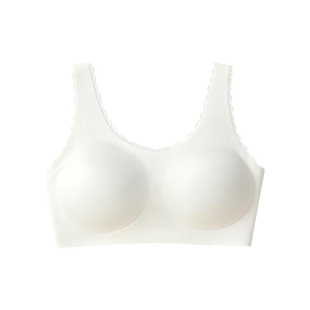 Zeriluna Exquisite lace versatile and comfortable underwear Fan-shaped edge comfortable bra with wide shoulder straps for everyday wear