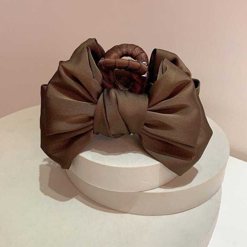 Заколка для волос Maillard Satin Bow - Элегантный и атмосферный осенне-зимний аксессуар