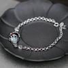 S925 Sterling Silver Pixiu Bracelet with Garnet: Women's Retro Ethnic Style Classic Couple's Gift
