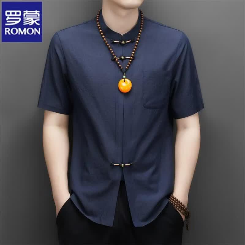 ROMON Men s New Chinese Style Tang Suit Shirt 170