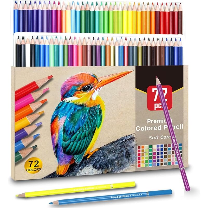 Corslet Set Of 72 Colors Artists Soft Core Colour Pencils Set For Drawing Sketching Shading Coloring Pencils For Adults