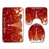 Christmas Printed Shower Curtain Floor Mat Four-Piece Bathroom Toilet Non-Slip Absorbent Carpet Toilet Non-Slip Door Mat