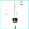 Flowerpot Net Hand-woven Cotton Rope Decoration Hanging Rope Hanging Basket Flowerpot Net Gardening Creative Plant Hanging