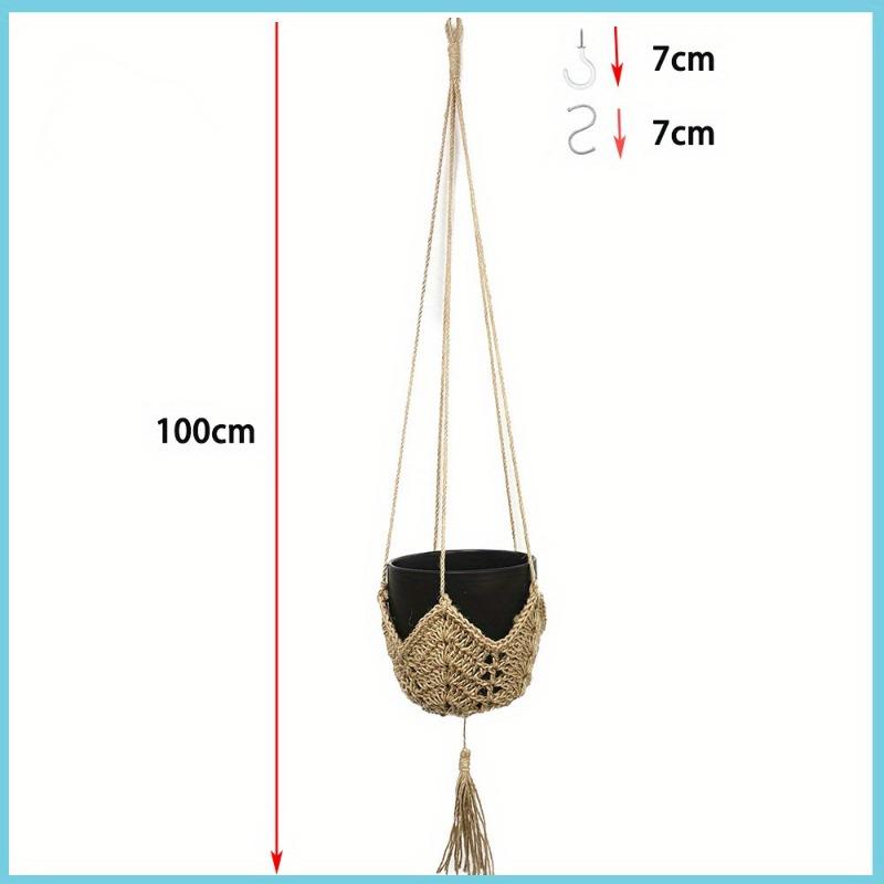 Flowerpot Net Hand-woven Cotton Rope Decoration Hanging Rope Hanging Basket Flowerpot Net Gardening Creative Plant Hanging
