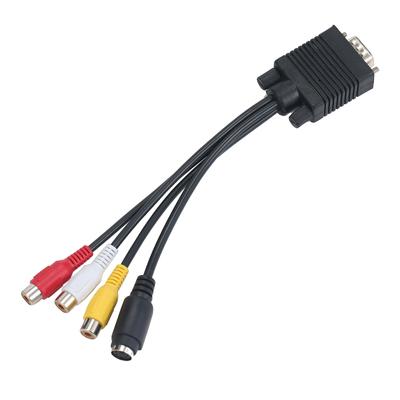 VGA To S VIDEO 3 RCA TV AV Converter Cable Adapter 3 RCA Female Converter Cable VGA To Video TV Out S Video AV Adapter