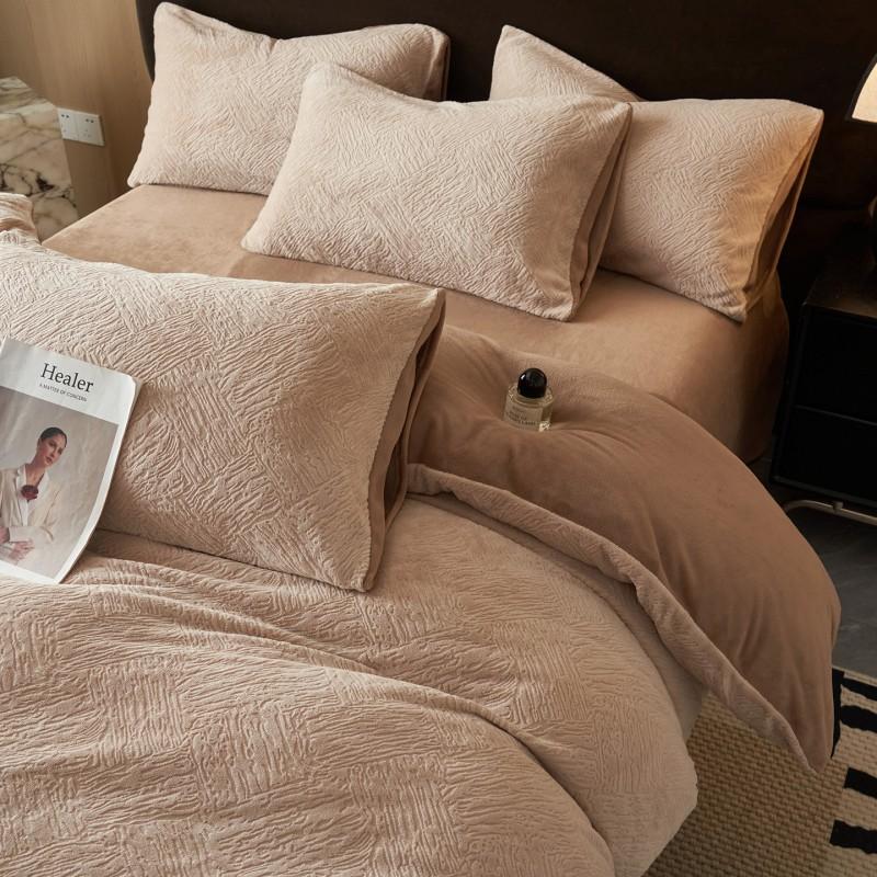 Baby Mom Grade A High Weight Milk Velvet Bedding Set Winter Warm Coral Fleece Sheet Duvet Cover
