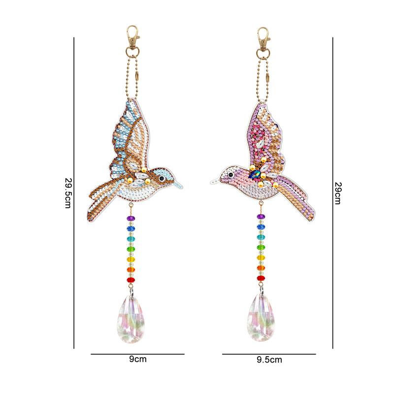 2 Stück Acryl DIY Diamantmalerei Zeichnung Perlenanhänger Handwerk Doppelseitig Diamant Dekorativ