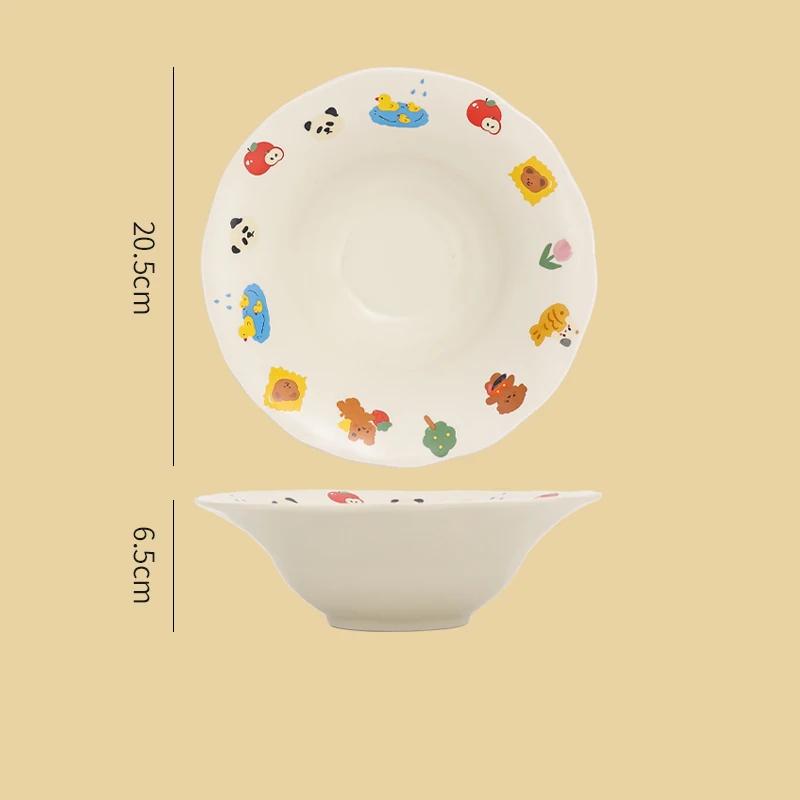 

Милая мультяшная керамическая тарелка, высококачественные тарелки для завтрака, салата, фруктов, вкусные блюда, обеденная тарелка, изысканная домашняя посуда