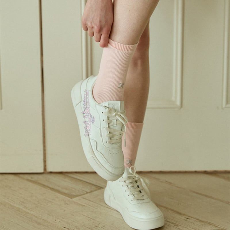 PINK PINEAPPLE [2pairs 1set] PETITE RIBBON SOCKS SET_PINK