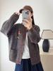 Korean Retro Autumn/Winter Pendant Round Neck Loose Knit Sweater for Women