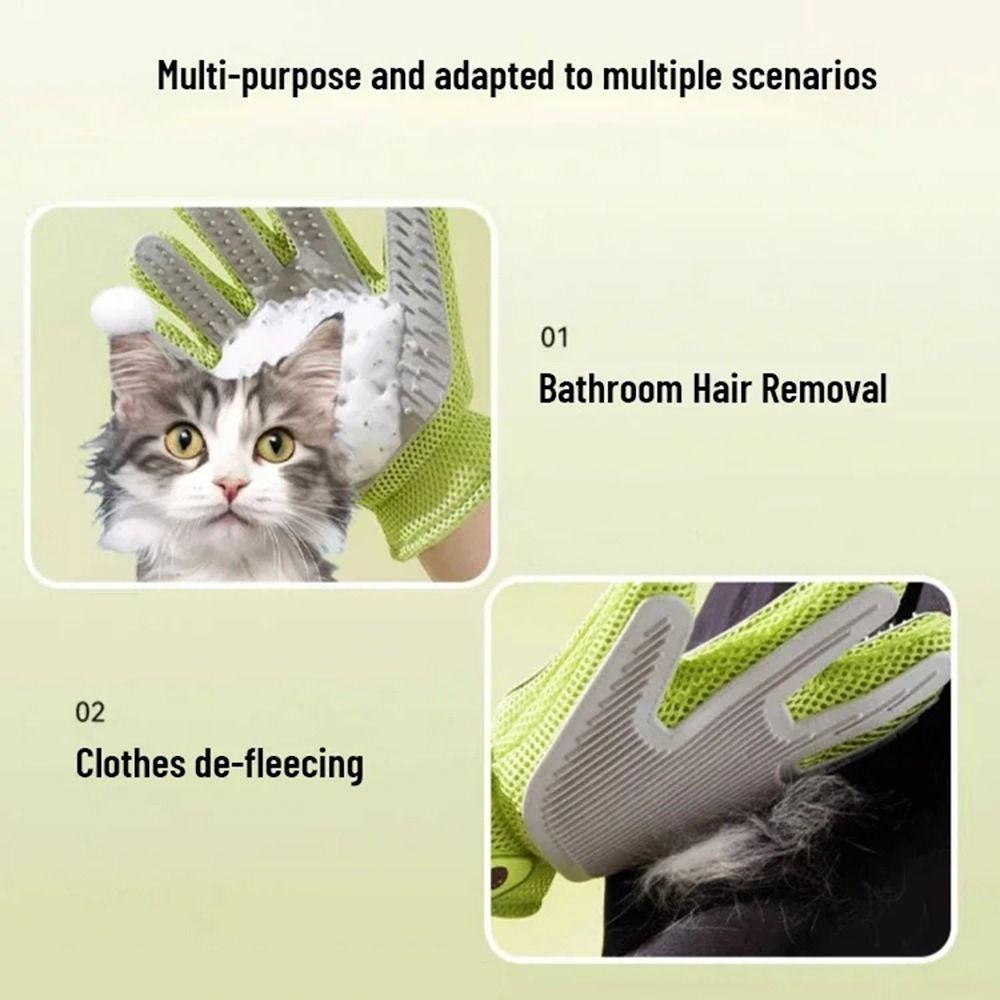 Two-sided Cat Petting Gloves Remove Floating Hair Silicone Massage Comb  Home
