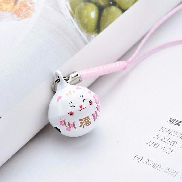 New Design 1 Piece Metal Cat Bell Mobile Phone Charms Cute Anime Keychains USB Flash Drive Lanyard Strap