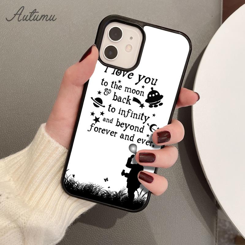 I Love You To The Moon And Back Phone Case for iPhone 11 12 13 14 Pro Max Mini XR XS SE 2020 7 8 Plus Galaxy S21 S22 Shell