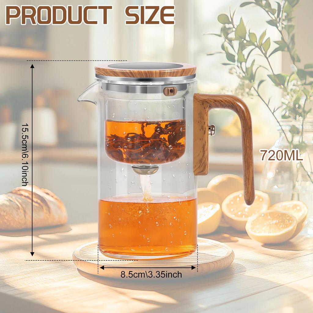 Enchanti Tea Pot, Water Separation Witchcraft Teapot, Glass Teapot with Infuser and Strainer, Enchantipot Magic Tea Pot