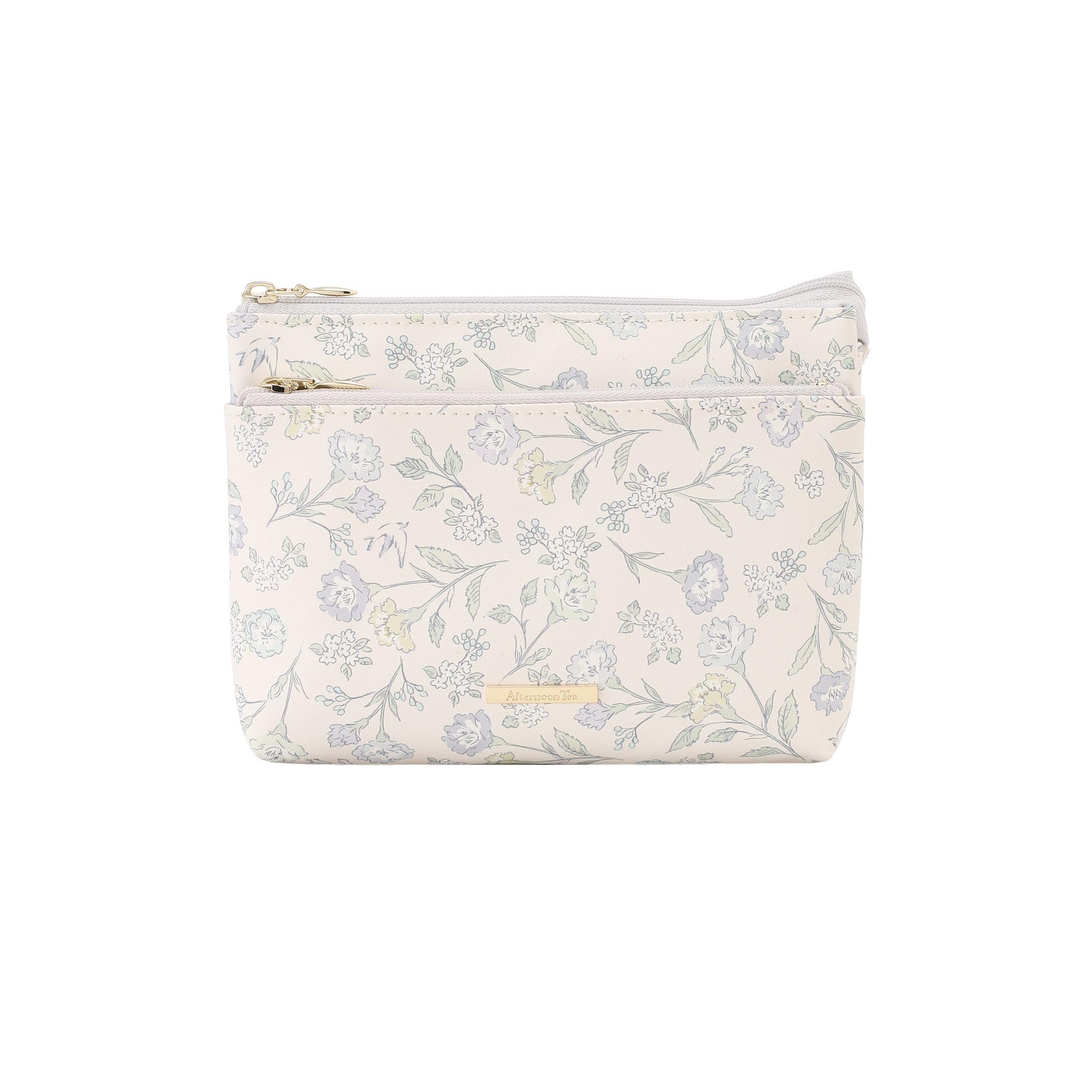 Afternoon Tea Living JS20 Цветочная двойная косметичка, цвет слоновой кости