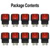 10pcs Red Light 4 Pin DPST ON/OFF Rocker Switch KCD4 15A 250V / 20A 125V AC Power Control Switch For Electrical Instruments