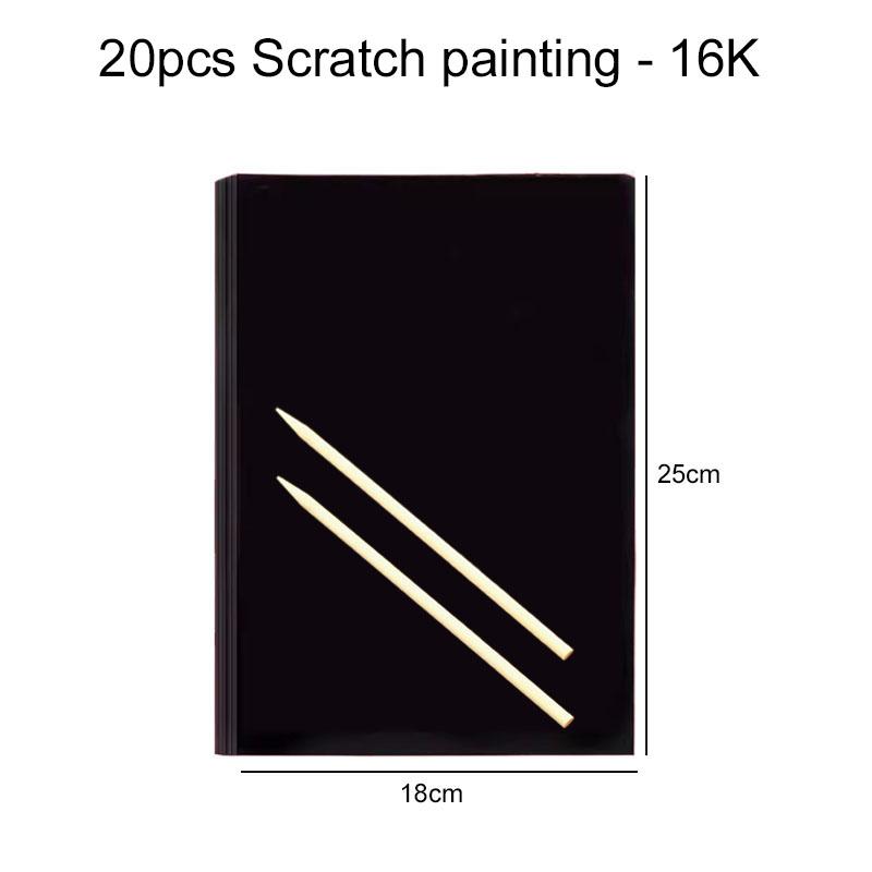 10/20/50pcs Colorful Scratch Paper Children Drawing Toys Drawing Template Ruler DIY Painting Toy For Kids Birthday Gifts TMZ