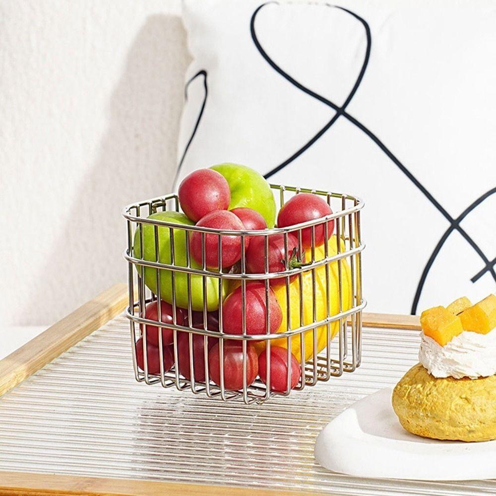 Waterproof Cosmetic Storage Box Space Saving Metal Wire Basket Countertop