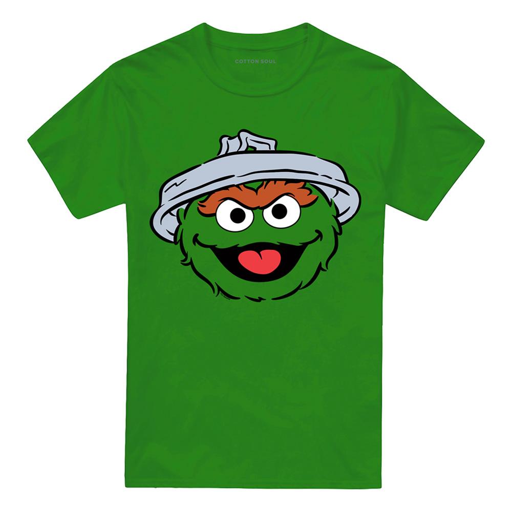 Sesame Street Unisex Adult Oscar The Grouch Full Face T-Shirt