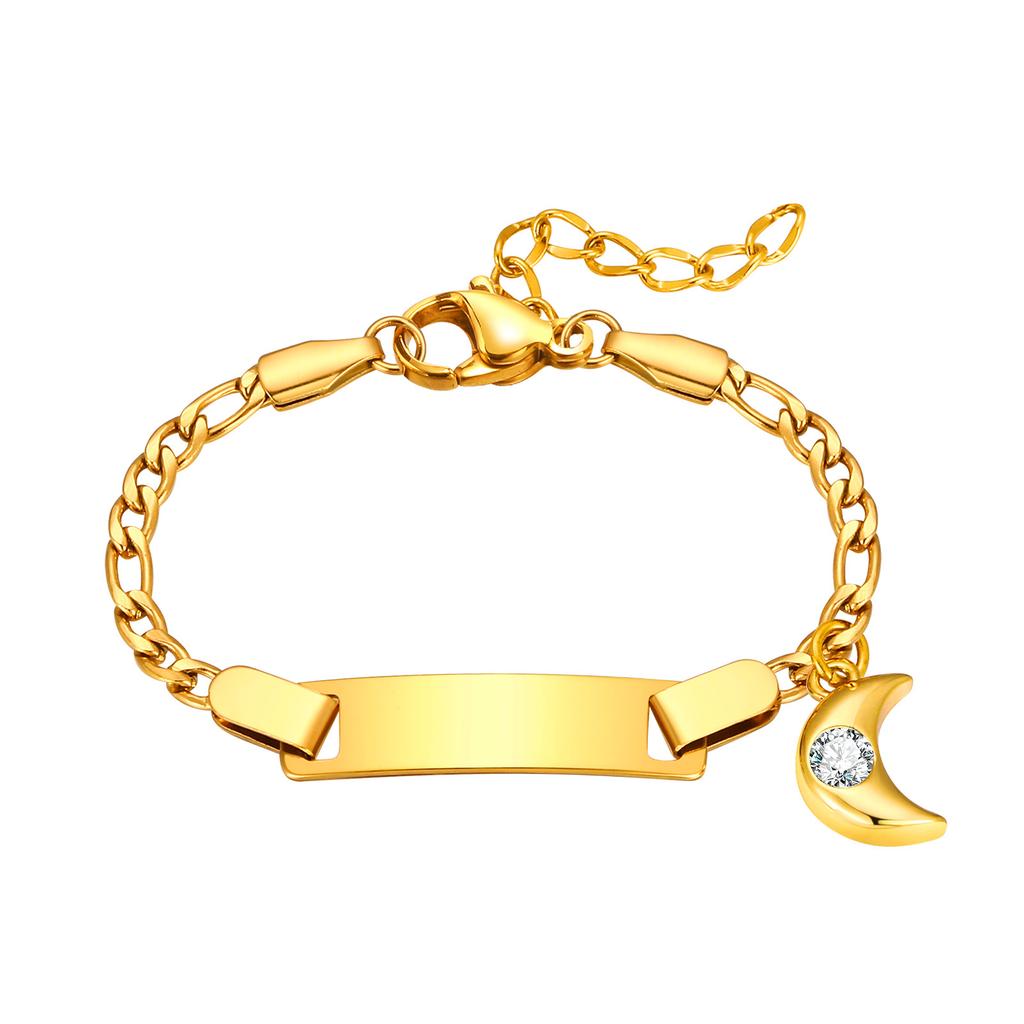 Personalized ID Name Heart Bracelet for Little Boy Girls, Custom Jewelry Free Engrave