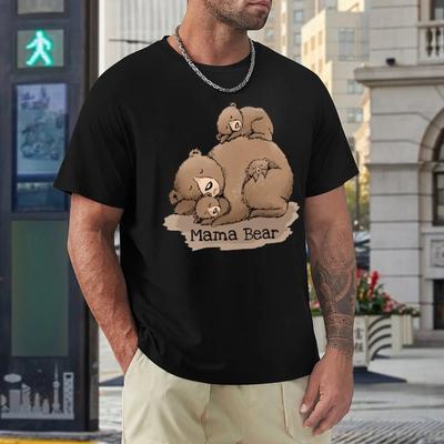 Dzień Matki Harajuku Mama Niedźwiedzica Damski Ringer Unisex T-shirt Koszulki z Ruchem Vintage Fajny Wypoczynek Rozmiar Eur
