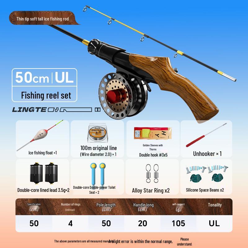 Ice Fishing Rod & Reel Set - Portable Winter Tackle