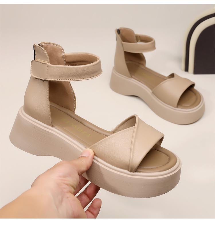 Thick-soled Sandals Sports Soft-soled Mid-heel Beach Shoes Sandals