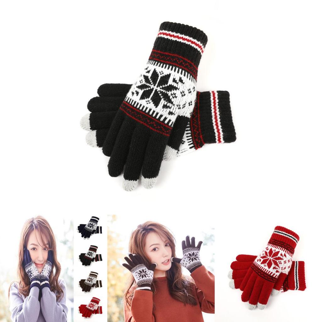 Hochwertige gestrickte Winterhandschuhe für Damen und Herren mit weichen Touchscreen-Funktionen