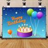 2D Cartoon Birthday Cake with Candles Photo Booth Background