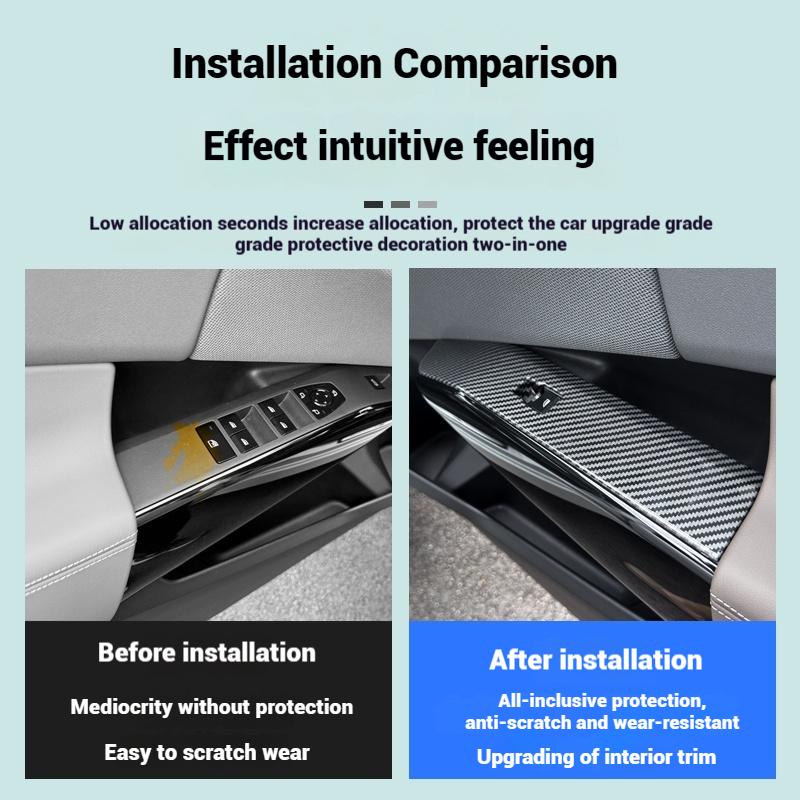 Bil ABS Kolfibertextur Fönsterhissknapp Panel För BMW X3 G45 2025 Dekorationslist Interiörtillbehör