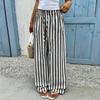 Pantaloni Casual da Donna a Gamba Dritta a Righe, Vestibilità Larga, con Coulisse in Vita per un Comfort Rilassato Quotidiano