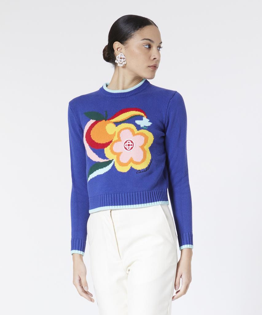 Kasabeullangka (W) Le Pouvoir Des Fleurs Intarsia Jumper Blue