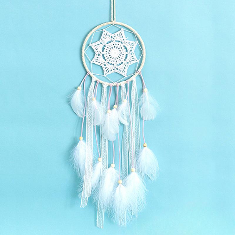 

Новое свадебное украшение, белое кружевное перо, ловец снов, большой кулон, плетеный домашний колокольчик, воздушное подвесное украшение