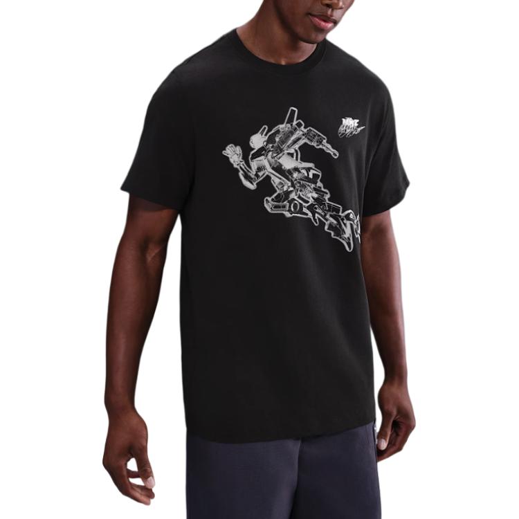 

Nike Пуловер свободного кроя, футболка с коротким рукавом, мужской топ, черный HQ9166-010 L