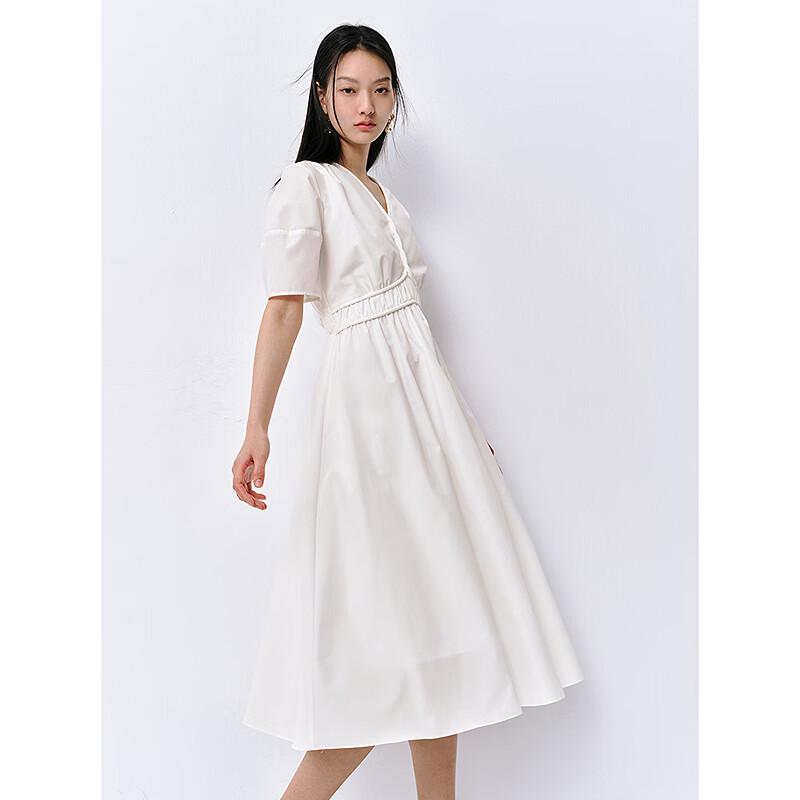 Peacebird Women's Elegant V-Neck A-Line Maxi Dress