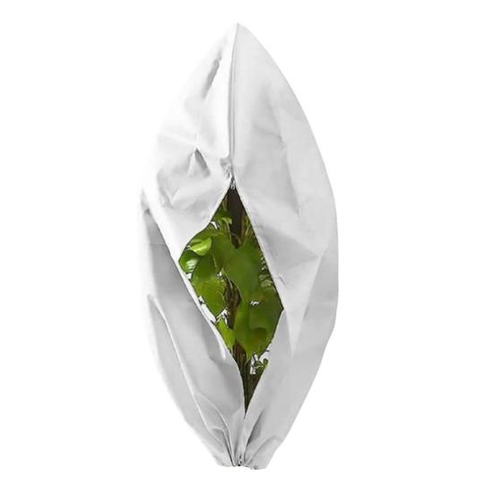 Winter Plant Cover Breathable Freeze Protection Pouch Reusable Frost Blanket with Zipper Drawstring for Outdoor Potted Plants Shrub