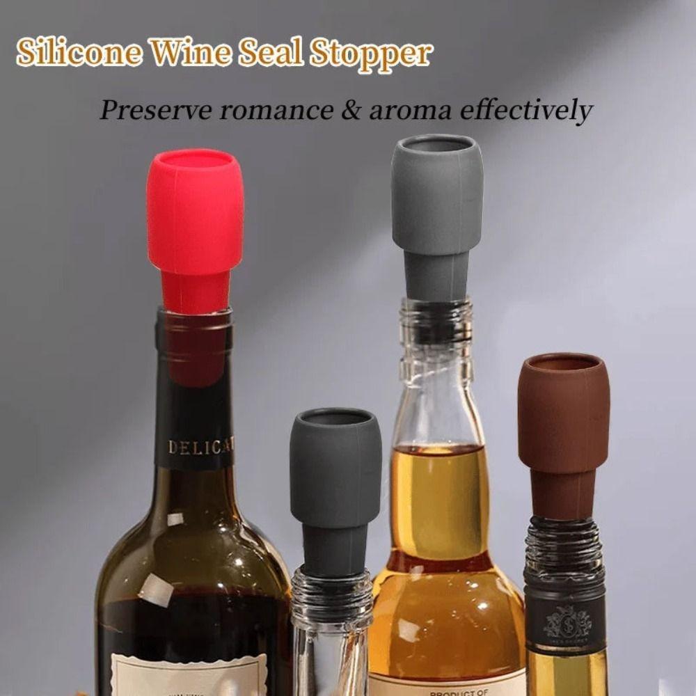 1/5PCS Gifts Silicone Wine Bottle Stopper Reusable Sparkling Wine Sealer Kitchen Tools Silicone Wine Stopper